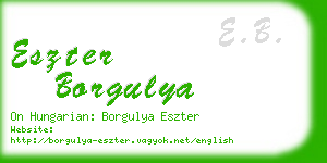 eszter borgulya business card